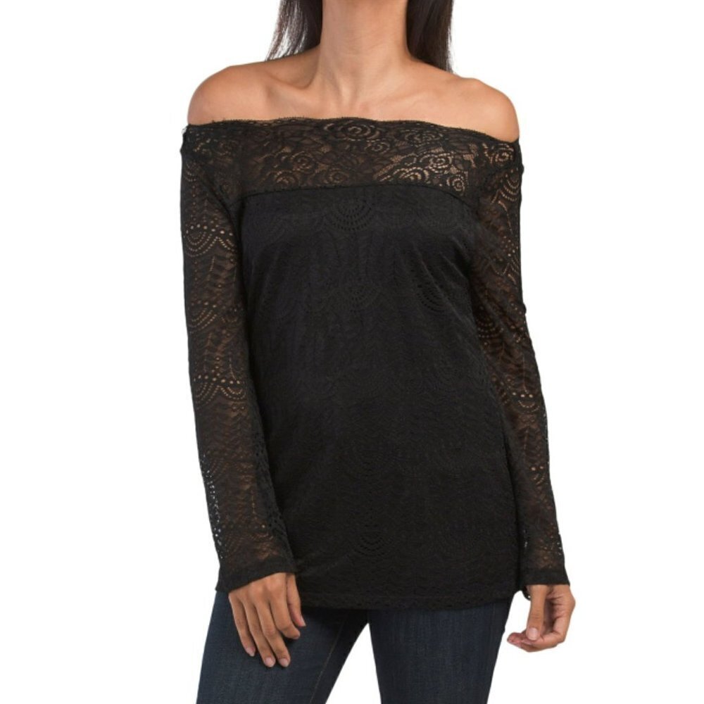 NWT ADIVA Women's All Over Off the Shoulder Lace Top
